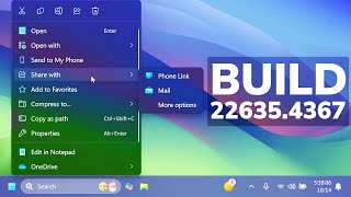 New Windows 11 Build 226354367  New Desktop and File Explorer Context Menu and Fixes Beta [upl. by Naedan]