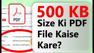 500 kb pdf file kaise banaye  500 kb pdf file size compress  Make pdf file size 500kb [upl. by Nylitsirk]