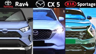 2022 Toyota rav4 vs mazda cx 5 vs kia sportage 2022 hybrid  interior  rav4sportagecx 5 [upl. by Arty]