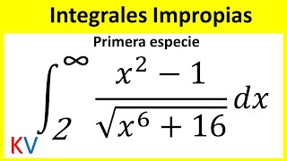 INTEGRALES IMPROPIAS de Primera Especie  CRITERIO DEL COCIENTE Y COMPARACION [upl. by Arriaet918]