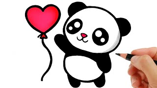 HOW TO DRAW A PANDA EASY STEP BY STEP  DRAWING A PANDA EASY [upl. by Baiss]