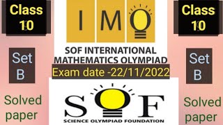 IMO Class 10 solution  Maths Olympiad answer key sof imo class10 class10maths maths math [upl. by Nosiram]