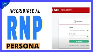 Como inscribirse al RNP como persona natural [upl. by Ennoira]