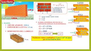 APRENDE A CALCULAR EL NÚMERO DE LADRILLOS PARA UN MURO  paso a paso [upl. by Eelreveb]