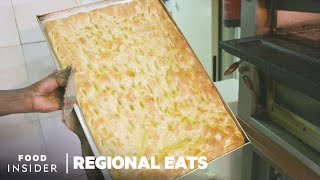 How Traditional Italian Focaccia Bread Is Made In Genoa Italy  Regional Eats [upl. by Mariel]