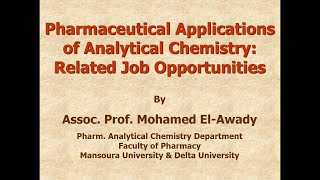 Pharmaceutical Applications of Analytical Chemistry amp Related Job Opportunities [upl. by Aihcats]