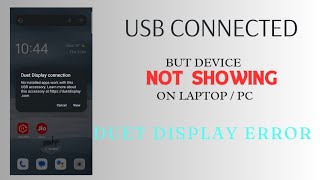 DUET DISPLAY ERROR NEW LAPTOP  MOBILE NOT SHOWING ON LAPTOP  MOBILE NOT CONNECTING TO LAPTOP [upl. by Yremogtnom]