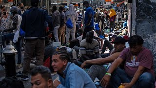 Migrant crisis intensifies in New York [upl. by Nelrsa]