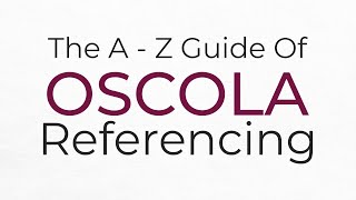 What is OSCOLA Referencing Style A Simple Referencing Guide [upl. by Kelleher]