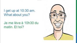 Dialogue 8  English French Anglais Français  To wake up  to get up  Se réveiller  se lever [upl. by Ivett]