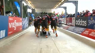 FIBT  4Man Bobsleigh World Cup 20132014  Igls Heat 1 [upl. by Elsie]