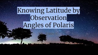 Finding latitude by observation angles of Polaris [upl. by Antin]