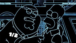 Peter Griffin vs Homer Simpson with healthbars 12 vocoded To Gangstas Paradise [upl. by Nerraw]