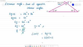 Class 7 TN Maths Term II 4 Geometry Example 49 With the given data find ∠UWY  What is ∠XWV [upl. by Wills]