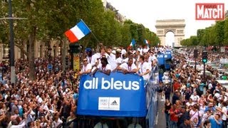 Les héros français des JO Londres 2012 fêtés sur les ChampsElysées [upl. by Yekim]