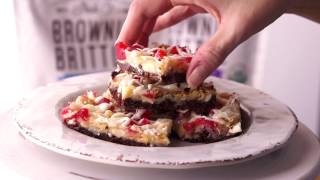 White Chocolate Cherry Macadamia Nut Squares recipe video [upl. by Oicangi789]