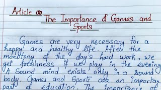 Article on Importance of Games and sports  Class 12th English important article Article writing [upl. by Jemie918]