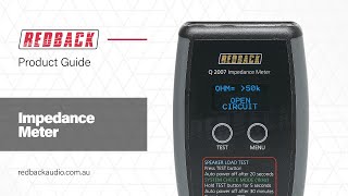 Redback Q2007 Digital Audio Impedance Meter [upl. by Knitter]