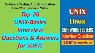 Top 20 UNIX Basics Interview Questions and Answers for Software Testing professionals [upl. by Corneille]