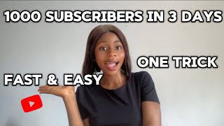 Do this fast and get 1000 subscribers in 3 days The lazy way [upl. by Pitzer681]