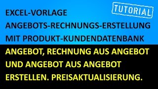 Angebot Rechnung aus Angebot Angebot aus Angebot Preisaktualisierung [upl. by Kcirdor]