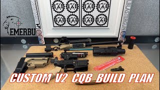 CQB Custom Gel Blaster TOY Build  Upgraded EMERBU TOYS V2 Gearbox  Drop Stock  New Handguard [upl. by Noyahs]