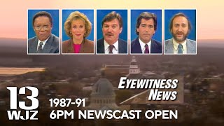 WJZTV Baltimore  Eyewitness News 6PM Newscast Open  19871991  WJZ 13 [upl. by Chak]