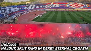 HAJDUK SPLIT FANS IN DERBY ETERNAL CROATIA  Hajduk Split vs Dinamo Zagreb 1102023 [upl. by Etakyram128]