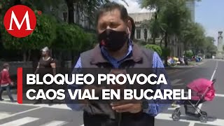 Miembros de fundación Iris bloquean Bucareli en CdMx [upl. by Yehs]