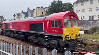 DB Cargo 66 with Imerys JIA wagons  Keyham Station  150824 [upl. by Eustace721]