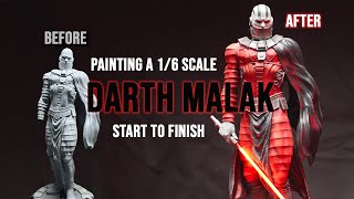 Painting a 16 Scale Darth Malak Figure  From Start to Finish [upl. by Eniloj695]