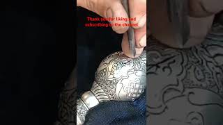 Handicrafts  extremely beautiful engravings on copper🔨🤩shorts short handicrafts [upl. by Iadahs378]