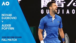 Novak Djokovic v Alexei Popyrin Full Match  Australian Open 2024 Second Round [upl. by Evvy]