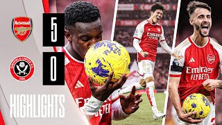 Nketiah HatTrick Vieira amp Tomiyasu Goal  Arsenal 50 Sheffield United  Premier League Highlights [upl. by Sirah509]