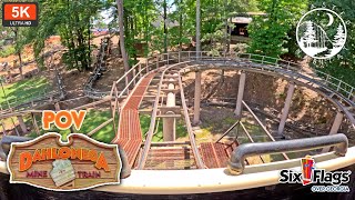 Dahlonega Mine Train Front Seat POV 5K 60 FPS  Arrow  Six Flags Over Georgia  New Ride Views [upl. by Wsan]