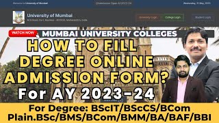 Mumbai University Degree College admission Started AY 202324Complete Process Explained Dinesh Sir [upl. by Osher]