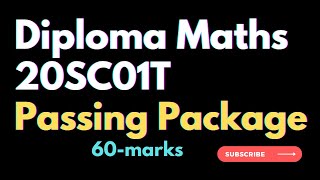 Diploma maths  20SC01T Passing package [upl. by Grenier]