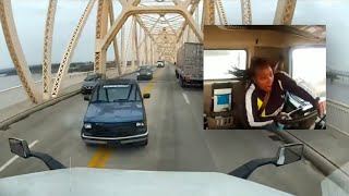 Dashcam shows Louisville bridge crash that left semi hanging over Ohio River [upl. by Saltzman]