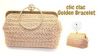 TUTORIAL Pochette quotGolden Braceletquotbolsa de ganchillolafatatuttofare [upl. by Eidorb32]