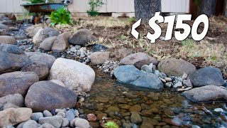 This SIMPLE Creek Water Feature DIY  How to Build a natural looking Stream [upl. by Elden]