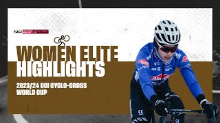 Val Di Sole  Women Elite Highlights  202324 UCI Cyclocross World Cup [upl. by Leahey]