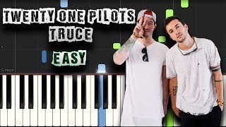 Twenty one Pilots  Truce  EASY  Piano Tutorial Synthesia Download MIDI  PDF Scores [upl. by Cleodal]