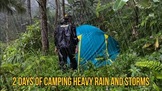 Camping in heavy rain and nonstop storms sleeping in a tent is very comfortable and peaceful [upl. by Caesar]