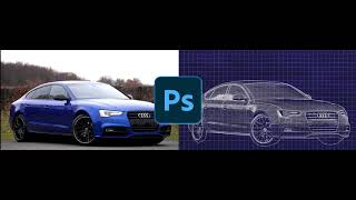 Photoshop Tutorial  Blueprint Effect in Photoshop2024 [upl. by Jolene]