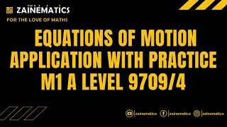 EQUATIONS OF MOTION PRACTICE M1 A LEVEL 9709 [upl. by Harts]