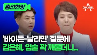 총선현장 바이든날리면 질문에 김은혜 입술 꽉 깨물더니  채널A [upl. by Nowed]