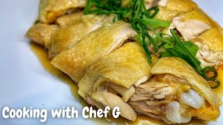 A SIMPLE HAINANESE CHICKEN WITH GINGER SAUCE RECIPE [upl. by Yleek]