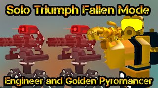 Engineer and Golden Pyromancer Solo Triumph Fallen Mode Roblox Tower Defense Simulator [upl. by Zoara120]