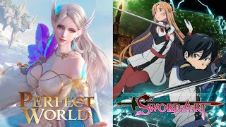 NOVO MMORPG SWORD ART ONLINE BLACK SWORDSMAN ACE  PERFECT WORLD MOBILE DATA DE LANÇAMENTO E MAIS [upl. by Rehttam]