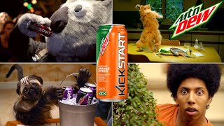 All Funniest Mountain Dew Kickstart Soft Drink Commercials Puppymonkeybaby [upl. by Imena]